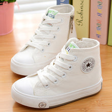 2015 spring and autumn child canvas shoes white high sneakers shoes sport shoes male shoes girls-kids
