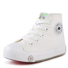 2015 spring and autumn child canvas shoes white high sneakers shoes sport shoes male shoes girls-kids