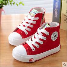 2015 spring and autumn child canvas shoes white high sneakers shoes sport shoes male shoes girls-kids
