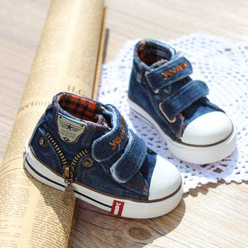2016 Canvas Children Shoes Boys Sneakers Brand Kids Shoes for Girls Baby Jeans Denim Flat Boots toddler shoes  YS660-kids