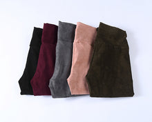 2016 spring suede leather women pants high waist large elastic slim retro leather suede pants for women
women