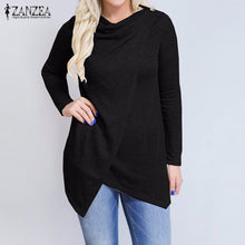 2017 Autumn ZANZEA Women Outerwear Cardigan Long Sleeve O Neck Female Casual Loose Blouses Shirts Solid Asymmetrical Blusas Tops
women
