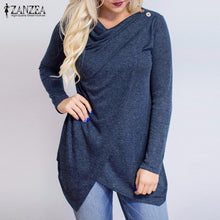 2017 Autumn ZANZEA Women Outerwear Cardigan Long Sleeve O Neck Female Casual Loose Blouses Shirts Solid Asymmetrical Blusas Tops
women