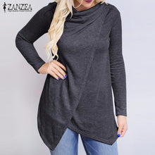 2017 Autumn ZANZEA Women Outerwear Cardigan Long Sleeve O Neck Female Casual Loose Blouses Shirts Solid Asymmetrical Blusas Tops
women