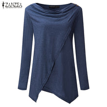 2017 Autumn ZANZEA Women Outerwear Cardigan Long Sleeve O Neck Female Casual Loose Blouses Shirts Solid Asymmetrical Blusas Tops
women