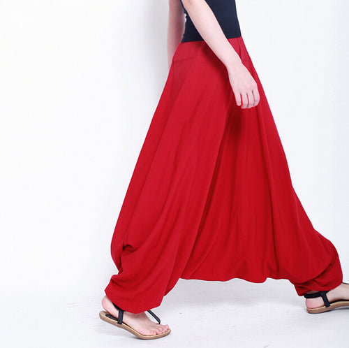 2017 Fashion women Men crotch pants,wide leg pants,plus size M-5XL dancing  pants,pantskirt  bloomers Harem casual trousers
women