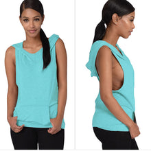 2017 Fitness Backless Cross Sport T Shirt Women Breathable Sleeveless Yoga Shirt Gym Clothes Running Sportswear Hooded Yoga Tops
women