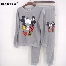 2017 Hot Selling Women Casual Sportswear Lovely Printed Hoodies long-sleeved Suit Kawayi Tenue Femme Sportswear Sets
women