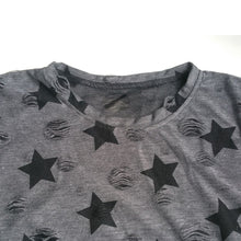 2017 New Women Summer Casual Basic T-shirt Stars printed Top Tee short sleeves hole Plus Size Cotton blusas
women