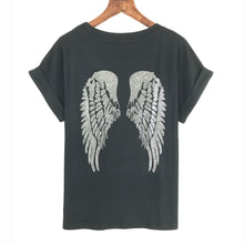 2017 Punk Rock T shirt Women Wing Sequins Sequined T-shirt Women Top Tee Shirt Femme Tops Tees Woman Free Shipping Bat Sleeve
women
