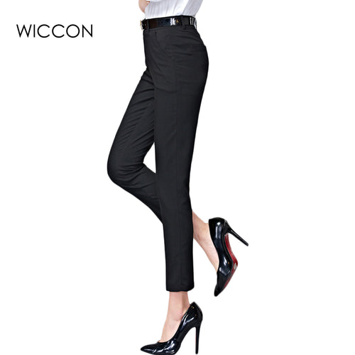 2017 Spring  new fashion high waist pencil pants for women office OL style work wear skinny pants female vintage trousers
women