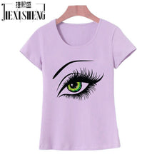 2017 Summer T shirt Women Tops Tees Short Sleeve Cotton Big Eyes Print Tshirt Funny T-shirt Woman Clothes Plus Size-women