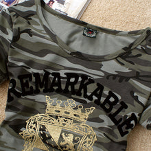 2017 Summer Tops Grown Pattern T Shirt Women Camouflage Military Uniform Stretch Tee Shirt Femme Plus Size Camisetas Mujer M~5XL
women