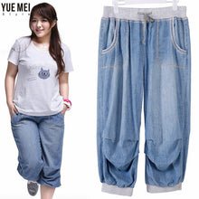 2017 summer women harem pants jeans plus size loose trousers for women denim pants Capris jeans for woman 6XL
women