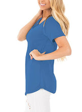 Astylish Women Sexy Criss Cross Short Sleeve Casual Loose Blouse Tops
women