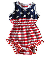 July 4th Baby Flag Pattern Tassel Balls Summer Romper +Headband
kids