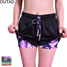 7 Colours Double Layer Sports Shorts Women Shorts Loose Cotton Side Split Elastic Waist Women Shorts Running Tights Short
women