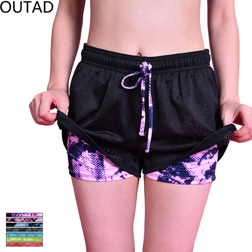 7 Colours Double Layer Sports Shorts Women Shorts Loose Cotton Side Split Elastic Waist Women Shorts Running Tights Short
women