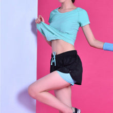 7 Colours Double Layer Sports Shorts Women Shorts Loose Cotton Side Split Elastic Waist Women Shorts Running Tights Short
women