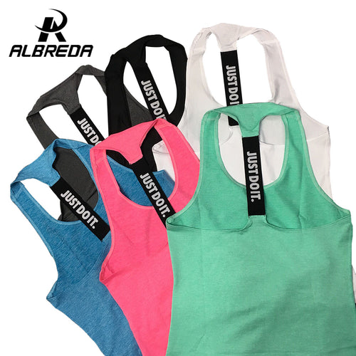 ALBREDA Professional yoga vest sleeveless solid color loose Quick Drying running Gym sport yoga shirt women fitness tank top
women