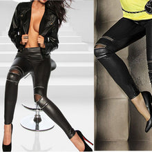 AOWOFS Black Sexy Women Leather Skinny Pants Zipped Leggings Stretch Slim Trousers For Girls Clothing Free Shipment