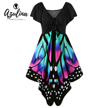AZULINA Butterfly Shape Women Fashion Dress V Neck Novelty Female Party Dresses Vestido Robe Femme Plus Size 4XL 5XL-Women