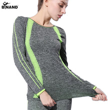 BINAND Women Slim Yoga sports long Sleeves Shirt High Elastic Training  Running Exercise Slim Stretch Soft Sports Yoga Tops
women