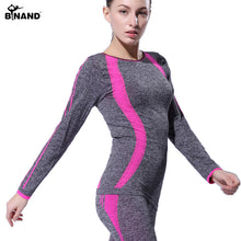 BINAND Women Slim Yoga sports long Sleeves Shirt High Elastic Training  Running Exercise Slim Stretch Soft Sports Yoga Tops
women