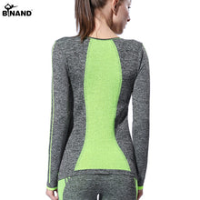 BINAND Women Slim Yoga sports long Sleeves Shirt High Elastic Training  Running Exercise Slim Stretch Soft Sports Yoga Tops
women