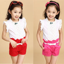 Baby Girls Clothes New Summer Fashion Girl Lace Shirt + Shorts Suit Is Suitable For Kids Child Clothing 5 To 13 Years Old-kids