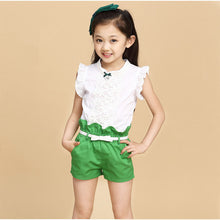 Baby Girls Clothes New Summer Fashion Girl Lace Shirt + Shorts Suit Is Suitable For Kids Child Clothing 5 To 13 Years Old-kids