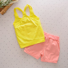 Baby Girls children short Sets Clothing Summer Sunflower T Shirts + Pants Cotton Sleeveless Kids Costume Boy Clothes Suits cs035
kids
