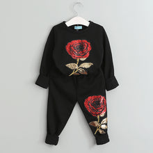 Bear Leader Girls Clothing Sets 2017 Autumn Wool Sportswear Long Sleeve Rose Floral Embroidered Sequinsets Kids Clothing Sets
kids