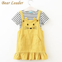 Bear Leader Girls Sets 2017 New Children Clothing Strap Dress Sets Kids Clothes Pullover Striped Shirt+Dress 2Pcs Suit Outwears
kids