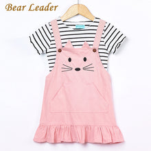 Bear Leader Girls Sets 2017 New Children Clothing Strap Dress Sets Kids Clothes Pullover Striped Shirt+Dress 2Pcs Suit Outwears
kids