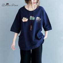 BelineRosa 2017 Plus Size Female T- Shirt Summer Women Tops Kawaii Printing Plus Size White Shirt Women Fit L ~ 5XL HS000197
women