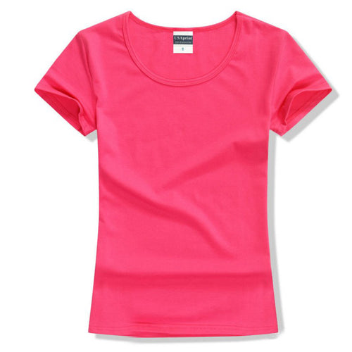 Brand New fashion women t-shirt brand tee tops Short Sleeve Cotton tops for women clothing solid O-neck t shirt ,Free shipping
women