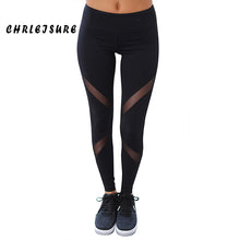 CHRLEISURE Sexy Women Leggings Gothic Insert Mesh Design Trousers Pants Big Size Black Capris Sportswear New Fitness Leggings
women