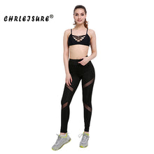 CHRLEISURE Sexy Women Leggings Gothic Insert Mesh Design Trousers Pants Big Size Black Capris Sportswear New Fitness Leggings
women