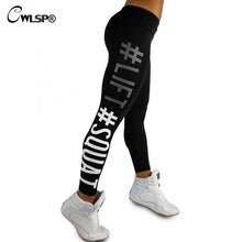CWLSP Sexy Skinny Legging Women Sportswear Lift Squat Print Fitness Pants Push Up Hips Women's Leggins stretch pants QA1577
women