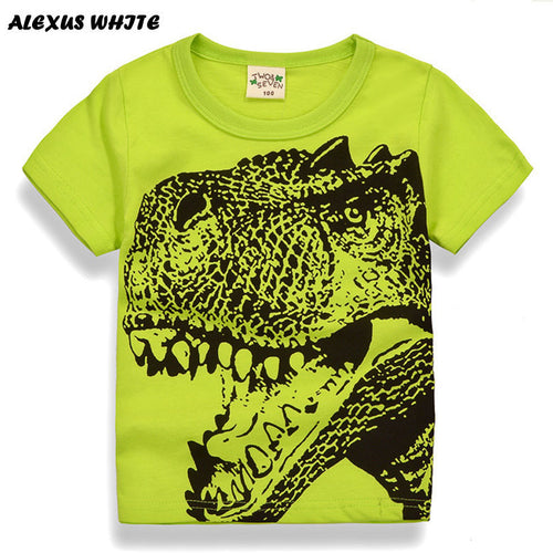 Cartoon Dinosaur T Shirt Boys 2017 Summer Children's Clothing Toddler 100% cotton Tops tee baby Boy Kids bobo bebe T-shirt 2-7Y
kids