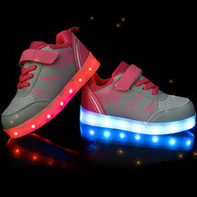 Children Luminous Sneakers 2016 New Spring Kids Sneakers Rechargeable Colorful LED Shoes for Girls Boys Shoes With light-kids
