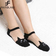 Cute print cat harajuku transparent socks women girl summer funny animal low cut ankle sock
Women