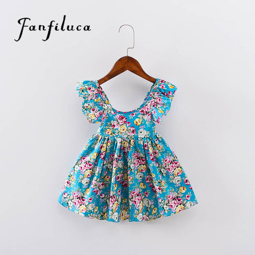 Fanfiluca Kids Dresses For Girls Fashion Girls Dresses Summer Style Floral Bohemian Girl Dress Princess Novelty Kids Clothes
kids