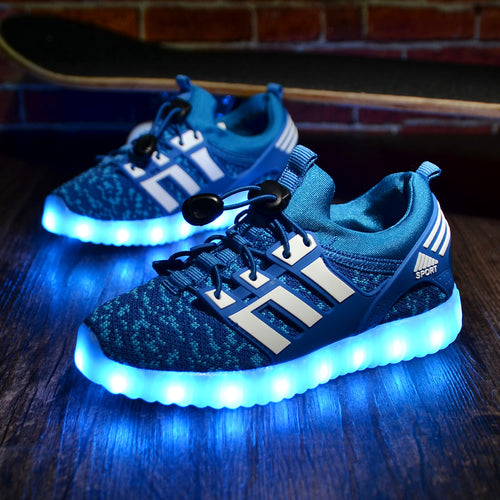 Fashion Kids Sneakers Children's USB Charging Luminous Lighted Sneakers Boy/Girls Colorful LED lights Children Shoes size 25-37-kids