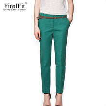 FinalFit Pencil Casual Pants Women, Spring Summer&Autumn Trousers With Belt
women