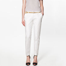 FinalFit Pencil Casual Pants Women, Spring Summer&Autumn Trousers With Belt
women