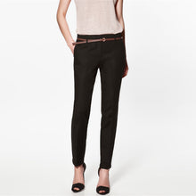 FinalFit Pencil Casual Pants Women, Spring Summer&Autumn Trousers With Belt
women