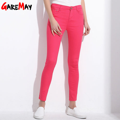 GAREMAY Women's Candy Pants Pencil Trousers 2017 Spring Fall Khaki Stretch Pants For Women Slim Ladies Jean Trousers Female 1010
women