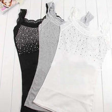 Girl Women's Rhinestone Sequin Lace Tank Top Sling Camisole Cami Vest Slim
women